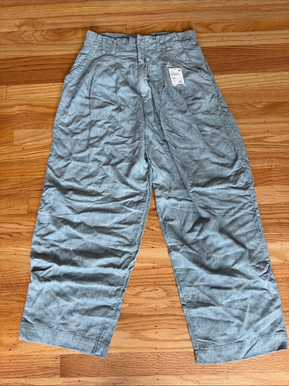 Free People Wide-Leg Trousers in Light Gray